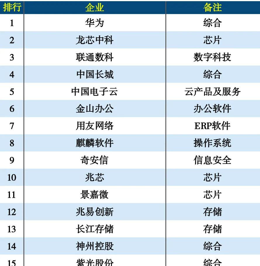 2021信创产业领军企业100强